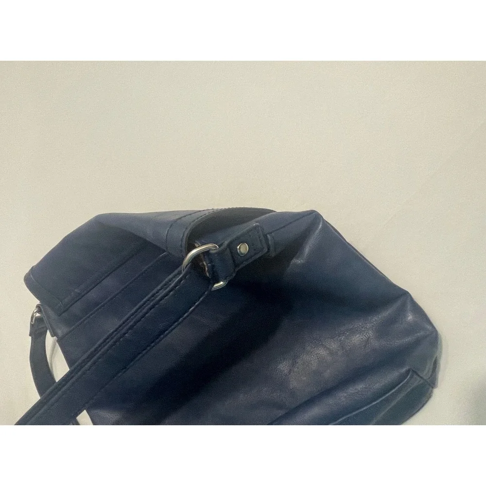 Relic Navy Blue Faux Leather Crossbody Bag Messenger Purse Flap Organizer Y2K